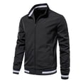 thumbnail image 2 of Abrigo de chaqueta de motocicleta con bolsillo a prueba de viento y cremallera informal a prueba de calor para hombres Pompotops  oipoqjl26475, 2 of 9