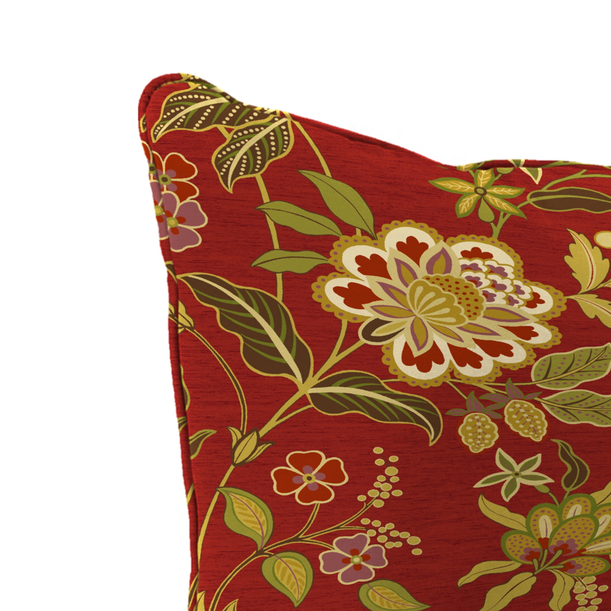 Jordan Manufacturing 46.5" x 24" Alberta Salsa Red Floral Rectangular Outdoor Deep Seat Chair Cushion Set with Welt