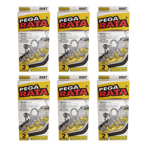 Trampa Pega Ratas Ratones 6 Cajas 2 Trampas c/u Para Plagas