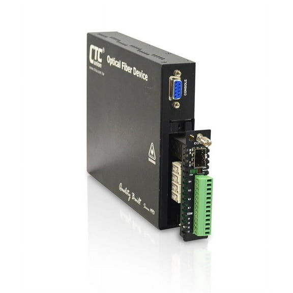 FRM220-CCF40 - two duplex dry relay closure contacts over fiber extender with SFP slot