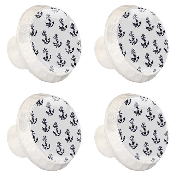 4 Pcs Anchor Knobs for Kitchen Cabinet Cupboard Dresser Bookcase Drawer Pulls Handles Round Home Decor