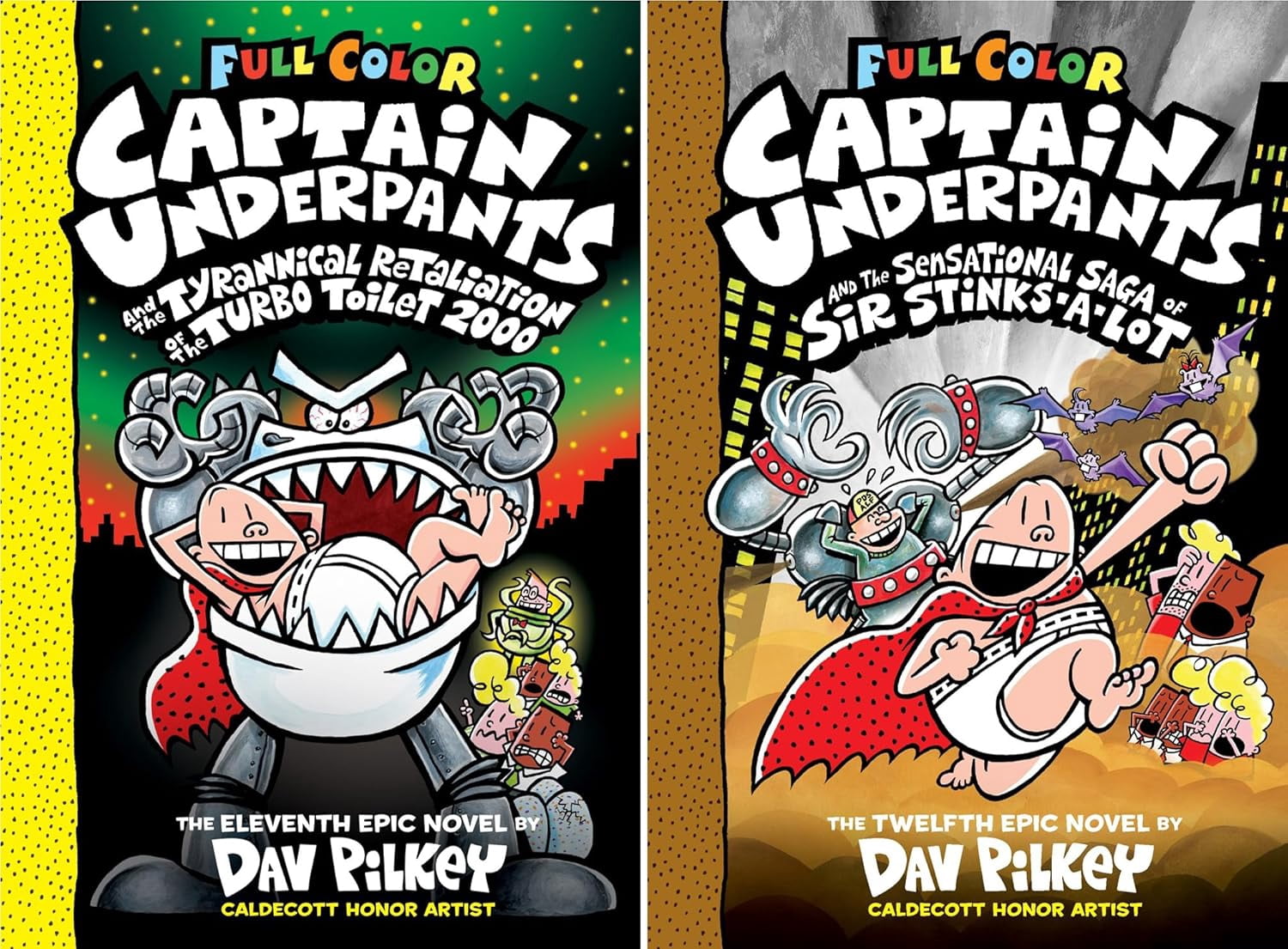 Captain Underpants 13 Books Set (Full Color Edition) – Complete Children’s Comedy Adventure Series Collection