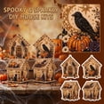 thumbnail image 2 of Halloween Wooden House 3D Rhinestone Diamond Art DIY Kit, Crystal Diamond Art Craft Set, Handmade Spooky Holiday Ornament (Crow), 2 of 10