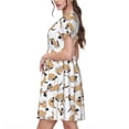 thumbnail image 2 of Disketp Dachshund Dog Puppy para Vestido de Manga Corta para Mujeres, Vestidos de Verano para Mujeres, Casual y Holgado para la Playa, 2 of 6