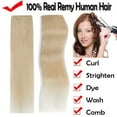 thumbnail image 5 of SEGO Blonde Clip in Human Hair Extensions Balayage One Piece Soft Straight 3/4 Full Head Hair Pieces for Women, 5 of 12