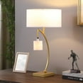 thumbnail image 2 of Ore International 28.5" in CONTEMPORARY DUAL GOLD ARC W/ HANGING PENDELUM LAMP METAL TABLE LAMP, 2 of 3
