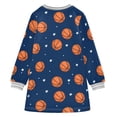 thumbnail image 6 of Girls' long-sleeved dress Basketball Star Girls' A-line dress with ribbed cuffs Soft and comfortable, 6 of 6