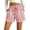 Pink #017, variant on Womens Cotton Linen Summer Striped Shorts Elastic High Waisted Drawstring Casual Shorts Y2k Beach Vacation Clothes, XL