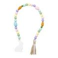 thumbnail image 2 of Guirnalda de cuentas de madera de Pascua con borlas, cuentas rústicas de primavera estilo granja, cuentas bohemias Estilo Zanahoria, 2 of 8