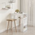 thumbnail image 1 of vidaXL Bar Table with Storage Rack High Gloss White 102x50x103.5 cm, 1 of 4