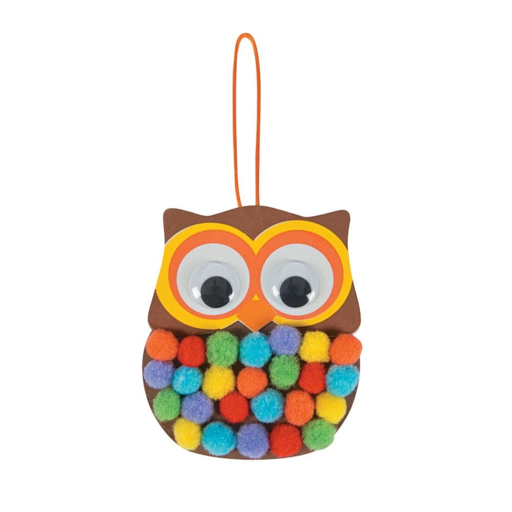 PomPom Owl Ornament 12 Craft Kits 12 Pieces
