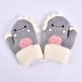 thumbnail image 2 of Fesfesfes Toddler Baby Boys Girls Winter Knitted Gloves Children Dinosaur Gloves Children Cartoon Thickened Warm Gloves, 2 of 3