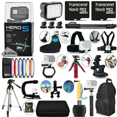 GoPro Hero5 Black 4K Camera + 6PC Graduated Filter + Backpack - 32GB Bundle (Best Gopro Red Filter)