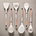 thumbnail image 4 of 7-Piece Silicone Kitchen Utensil Set with Rose Gold Accents - Dishwasher Safe, Non-Scratch Cooking Tools for Nonstick Cookware (Black/White), 4 of 5