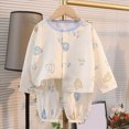 thumbnail image 2 of TOWED22 Kids Pajamas 2 Piece Long Sleeve Print Top and Pants Set Cotton Pjs Sleepwear Little Boys Girls Fall Winter 3 6 9 12 18 24 Months 2 3 4 5 6 7 8 9 Years(Sky Blue,6-12 M), 2 of 4