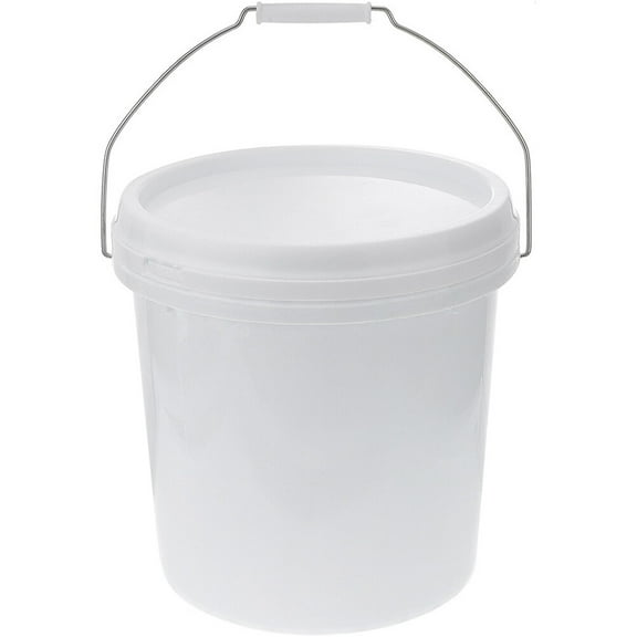KONTONTY Multipurpose White Plastic Seal Bucket with Hand Grip Sturdy Storage Container for Liquid and Dry Goods