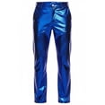 thumbnail image 5 of KKBOTIVE Mens Metallic Disco Pants, Carnival Party Dance Rave Pants, Fashion Straight Leg Trousers 70s/80s Festive Pant, Blue Size: XXXL, 5 of 5