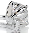 thumbnail image 3 of Blue Jewel 2.2 Ct Cushion Cut Diamond Ring – Two Eternity Band Style – Prong Set Lab-Created Simulated Diamond – Polished 14K White Gold Plated – Perfect Engagement Gift for Her, 3 of 6
