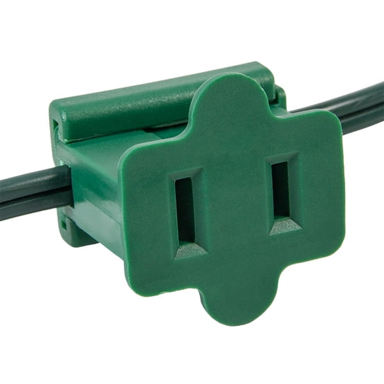 Holiday Lighting Outlet In Line Pass Through Power Green End Slip Plug