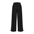 thumbnail image 5 of Danhjin Cargo Pants for Women Loose Stretchy Wide Leg Elastic Drawstring Casual Pants Streetwear Travel Hiking Pants, 5 of 7
