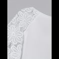 thumbnail image 4 of Blusa Informal de Verano para Mujer, con Mangas 3/4 y Cuello Redondo, de Encaje con Aberturas, Color Liso XXL, 4 of 7
