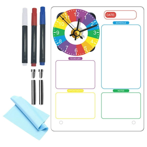 OULII 1 Set of Desk Whiteboard for Home Use in Acrylic with Scheduling and Erasable Function