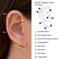 thumbnail image 4 of Suplight Silver Hoop Earrings for Women Men 8/10/12/14/16/18/20MM Small Huggie Hypoallergenic Nickel Free Christmas Jewelry Gift, 4 of 7