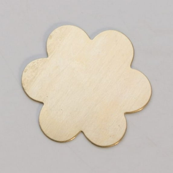 Brass 6-Petal Flower, 24 Gauge, 1-3/8 Inch, Pack of 6