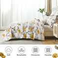 thumbnail image 3 of Jessy Home Floral Bedspread Twin Size Vintage Yellow Bird Quilt Microfiber Coverlet Set, 3 of 8