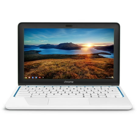 2016 hp chromebook 11.6-inch laptop, samsung dual-core processor 1.7ghz, 2gb ram, 16gb ssd, 802.11b/g/n wifi, bluetooth, hdmi, white/blue (certified