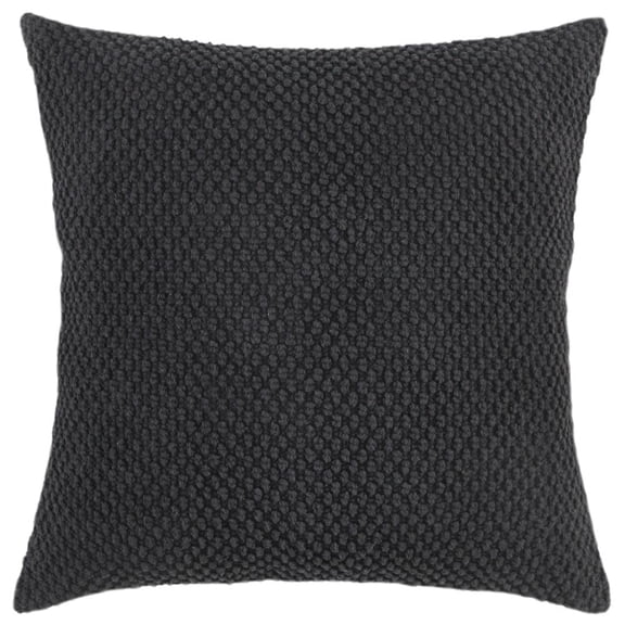 Rizzy Home Cotton Nubby Solid Black 20"X20" Pillow Cover 2 Pack