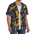thumbnail image 4 of KLL Colorful Fox Print Men's Shirt Short Sleeve Button Down Summer Cuba Beach Shirts- 4X-Large, 4 of 7