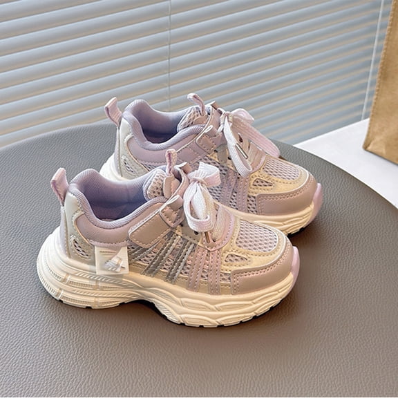 Willtoo Kids Fashion Chunky Sneakers Lightweight Breathable Mesh Shoes Toddler Walking shoes with Hook & Loop and Lace Up Running Shoes Athletic Sports Shoes for Boys Girls