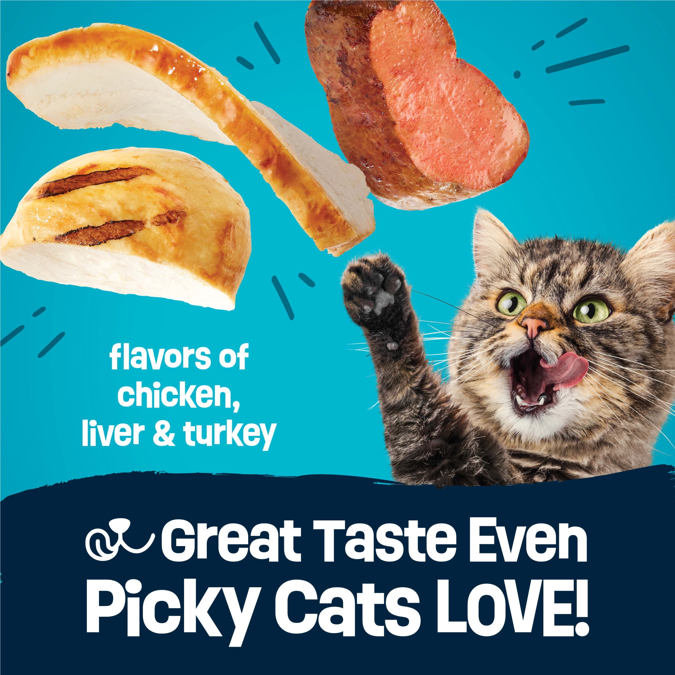Purina Friskies Party Pack’d with Flavors of Chicken, Liver and Turkey Crunchy Dry Cat Food, 3 lb.