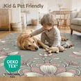 thumbnail image 4 of ODIKA 6'x9' Washable Area Rug Vintage Blossom Round Classic Eastern Decorative Motif Style for Family Room, Living Room, Master Bedroom, Non-Slip, Easy Care, 4 of 7