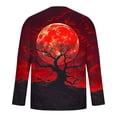 thumbnail image 4 of Blusas y camisas de manga larga con cuello redondo para hombre, estilo casual, cuello redondo, manga larga, camiseta estampada de Halloween, blusas, blusas de poliéster para hombre., 4 of 5