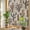 Grey, variant on Red Floral Spring Privacy Window Film, Decorative Stained Glass Window Film, Summer Botanical Pastoral Elegant Resuable Rainbow Static Cling for Home Bathroom Living Room Glass Door 17.7"x39.3"