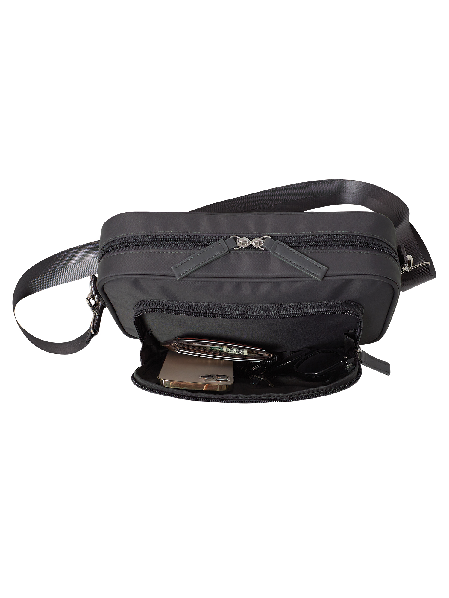 Modern Moments by Gerber Baby Unisex Crossbody Diaper Bag, Dark Gray