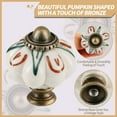thumbnail image 3 of Ivory Pumpkin Knobs 6 Pack Ceramic Cabinet Knobs Vintage Drawer Pulls - Antique Dresser Pulls with Screws - Flowers & Aloe Vera, 3 of 7