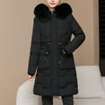 thumbnail image 4 of Breezora Slim Fit Long Puffer Coat for Women Warm Thickened Lined Waist Defining Winter Jacket M Size Black, 4 of 5