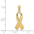 thumbnail image 2 of 14k Yellow Gold Polished Survivor Ribbon Pendant, 2 of 2