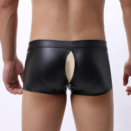 

eczipvz Men s Underwear Men s Underwear Pouch Ice Silk Underpants Low Rise Trunks Short Leg Boxer Briefs Black