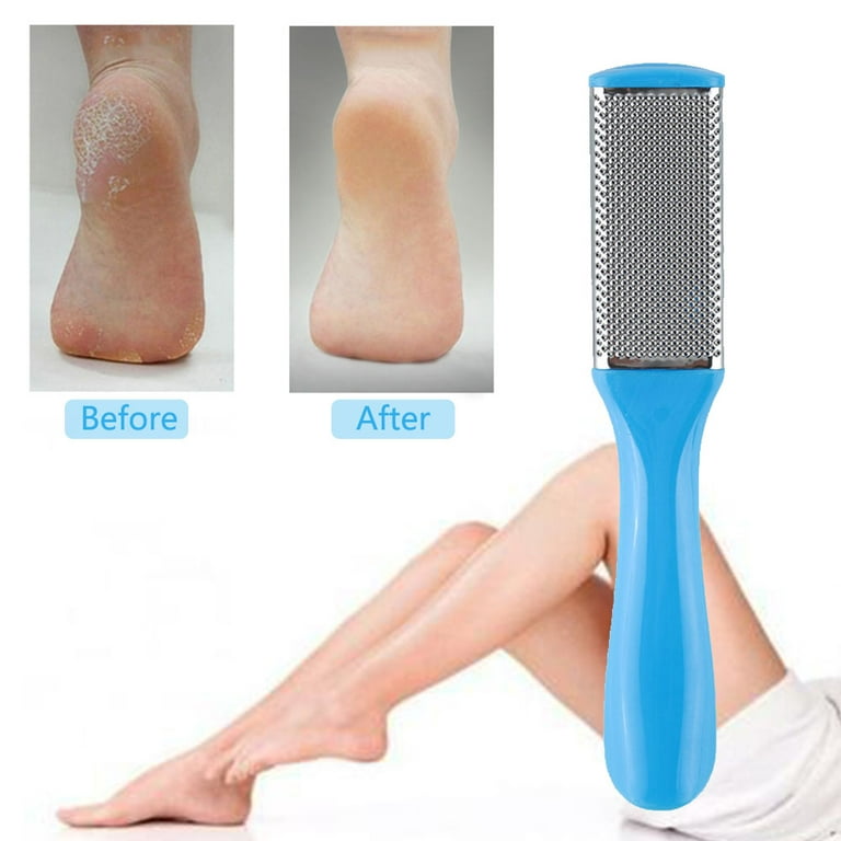 Dermasuri Double Sided Stainless Steel Foot File - Coarse and Fine Grit -  Callus Remover, Cracked Heel Repair, Professional Foot Care Tool - Pedicure