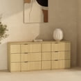 thumbnail image 2 of Clive Mid-Century Modern 72" Dresser in Natural Oak (6-Drawer), 2 of 7