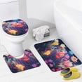 thumbnail image 4 of Watercolor Wildflowers 4 Piece Shower Curtain Sets, with Non-Slip Rugs, Toilet Lid Cover And Bath Mat, for Bathroom Decor Set, 4 of 8