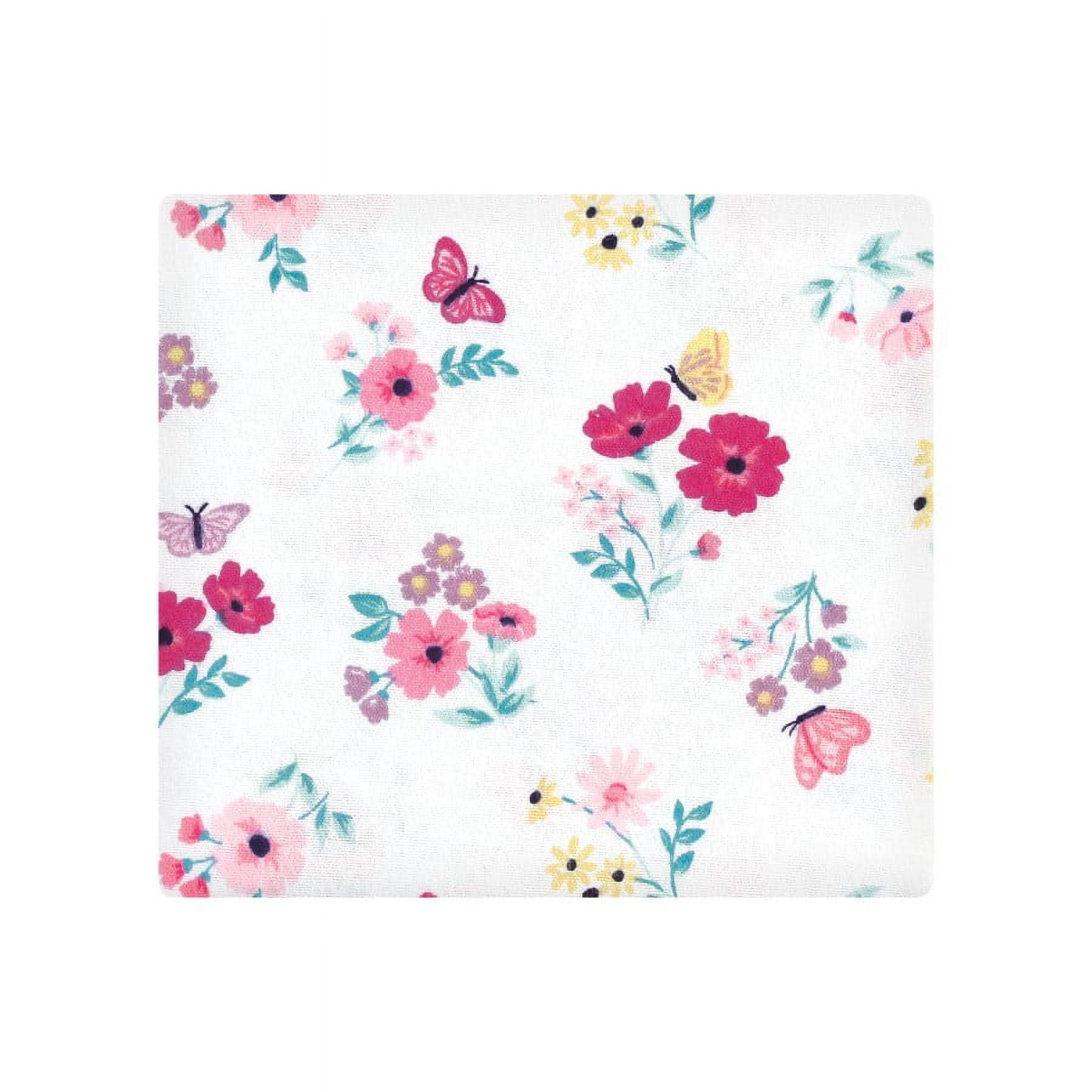 Hudson Baby Unisex Cotton Flannel Receiving Blankets, 30x30 Inch, Butterfly Floral (Pack Of Multiple)