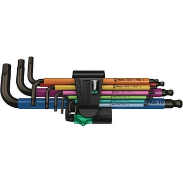 Wera 950/9 Hex-Plus SB L-Key Hex Wrench Set - Metric, Multicolor