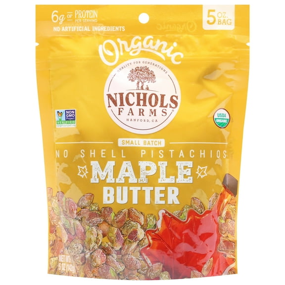 Pack Of 2 Nichols Farms Organic No Shell Pistachios - Maple Butter - 5 oz (Packaging May Vary)