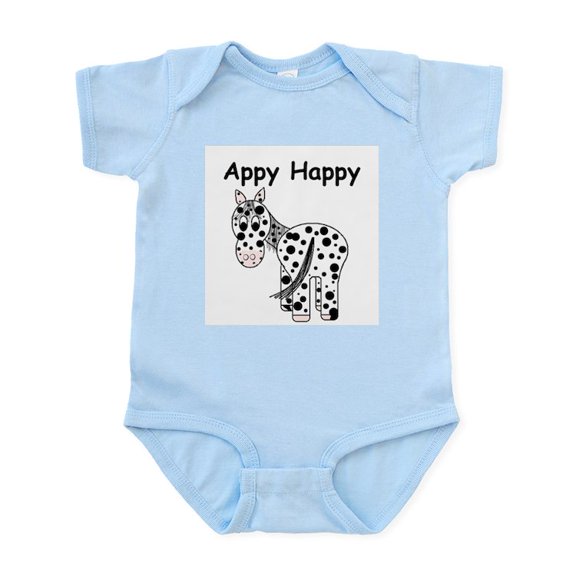 CafePress - Appy Happy, Leopard Appaloosa Infant Bodysuit - Baby Light Bodysuit, Size Newborn - 24 Months