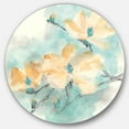 thumbnail image 1 of Designart 'Teal Buds II' Traditional Metal Circle Wall Art, 1 of 3
